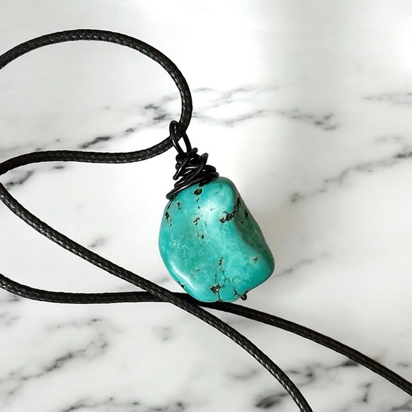 5 For $25💫Turquoise Magnesite Stone Chunk Nugget Necklace Pendant - Picture 6 of 6
